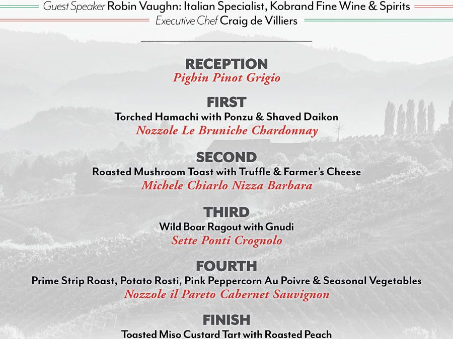 A Night In Italy Wine Dinner