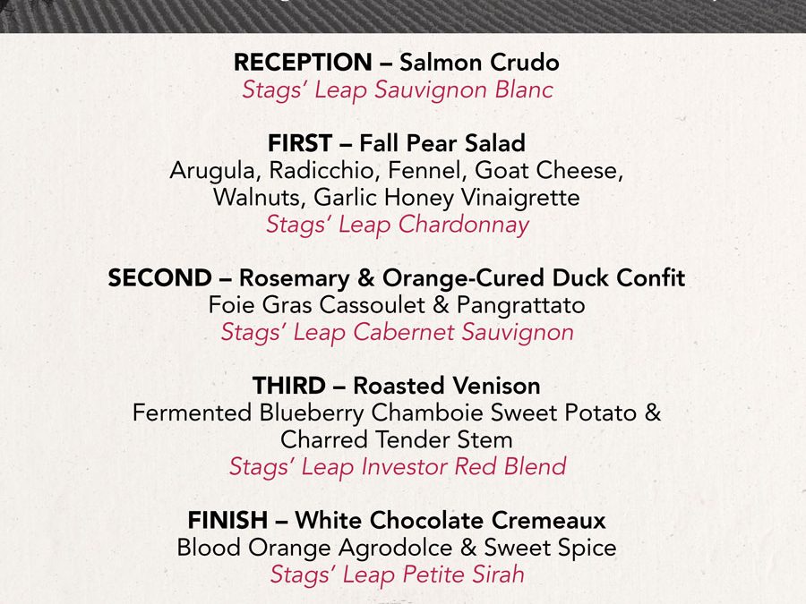 Stags' Leap Wine Dinner