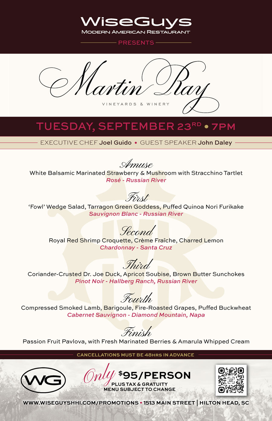 Martin Ray Wine Dinner
